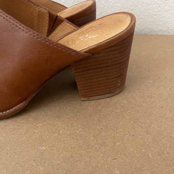 Madewell The Harper Mule Heeled Camel Brown Leather Womens Size 8.5 Slip On - Picture 5 of 10